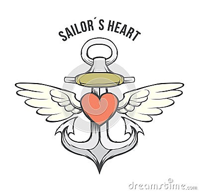 Anchor heart vectorâ€“ stock illustration file Vector Illustration